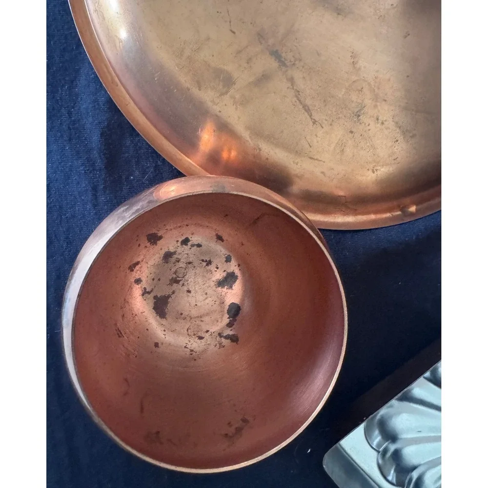 Vintage Paul Revere, Coppercraft‎ Guild Set Tray Heart Mold Cup 3 Piece